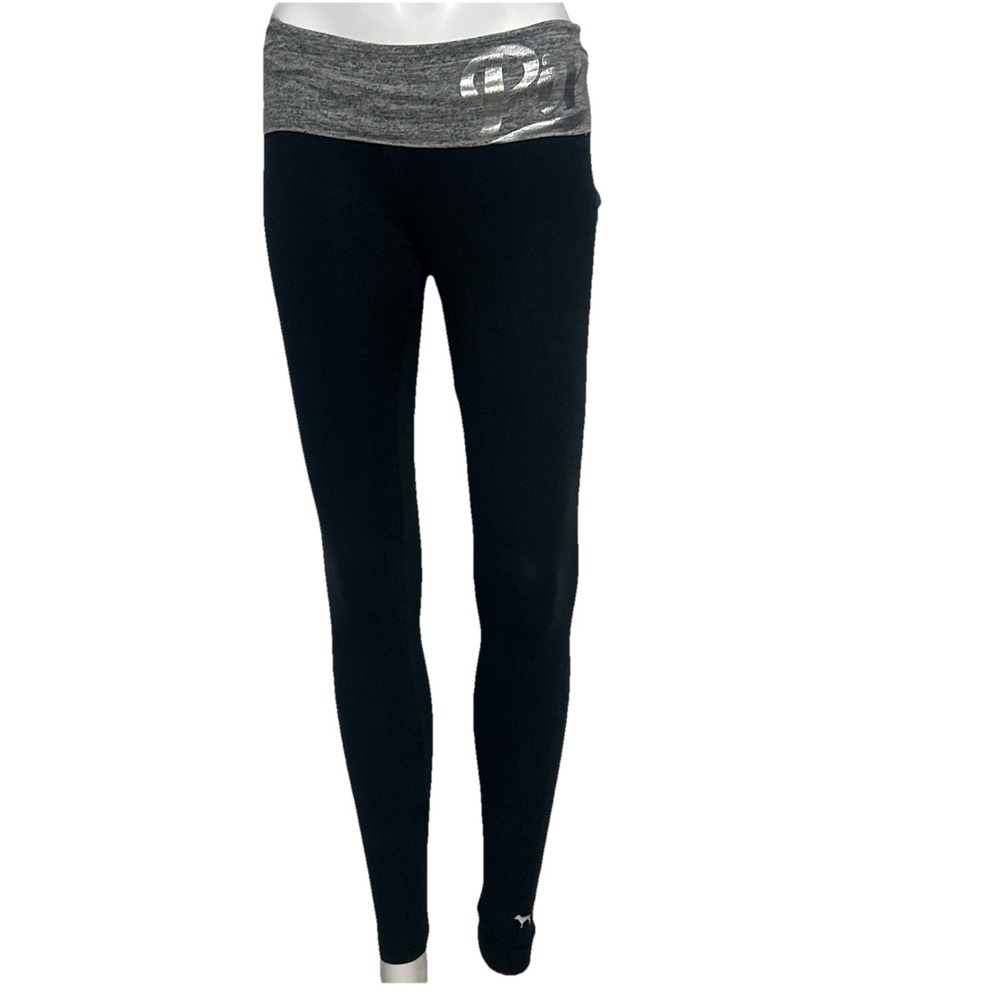 Y2K Victoria's Secret PINK VS Vintage Foldover Yoga Pants Skinny Leggings Solid